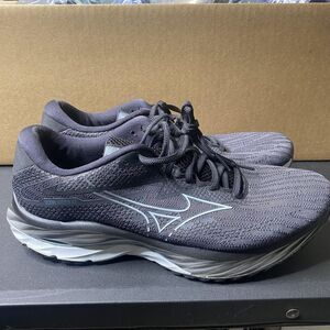 Mizuno Wave Rider 27 Shoes Mens Size 11 Black Gray Running Sneakers Cushion